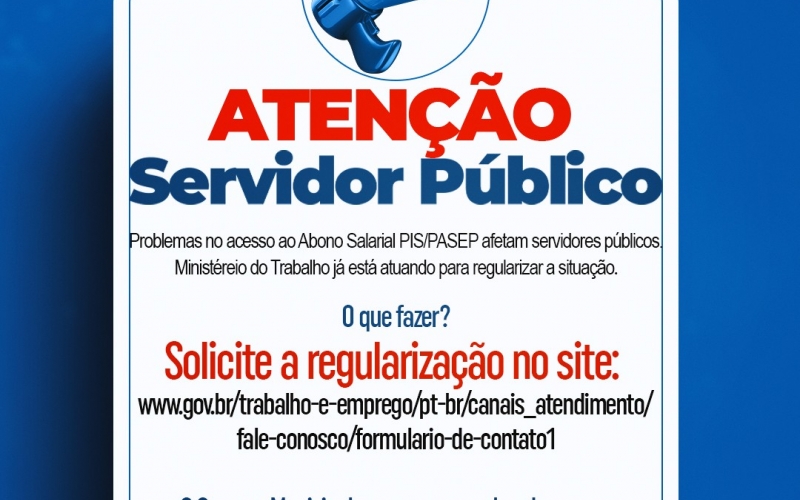 Comunicado importante aos Servidores Públicos de Porto Barreiro.