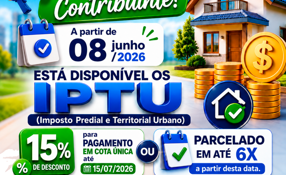 Atenção Contribuinte - IPTU 2026 já disponível!