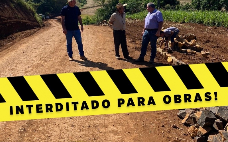 Guarani do Cristo Rei: estrada rural é interditada para continuação das obras de calçamento