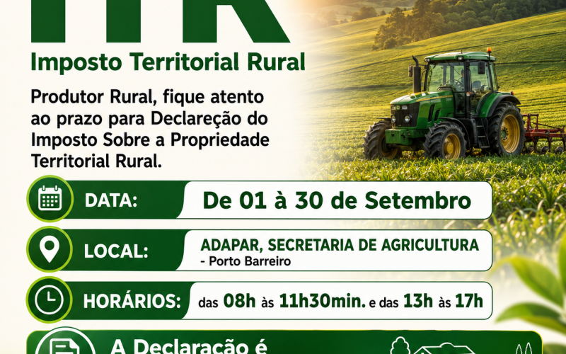ITR - Imposto sobre a Propriedade Territorial Rural.