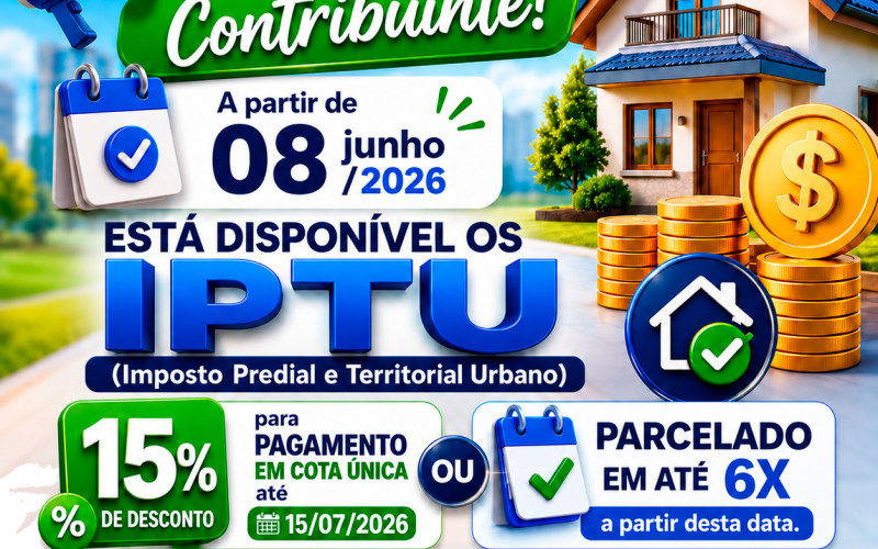 Atenção Contribuinte - IPTU 2026 já disponível!